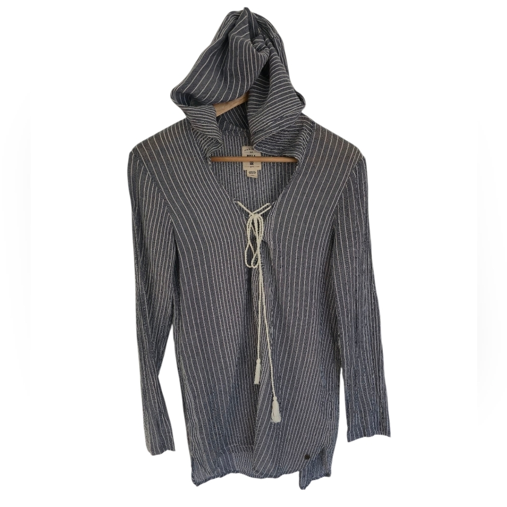 Billabong Women's Same Story Stripe Gray Cover Up Size Large
